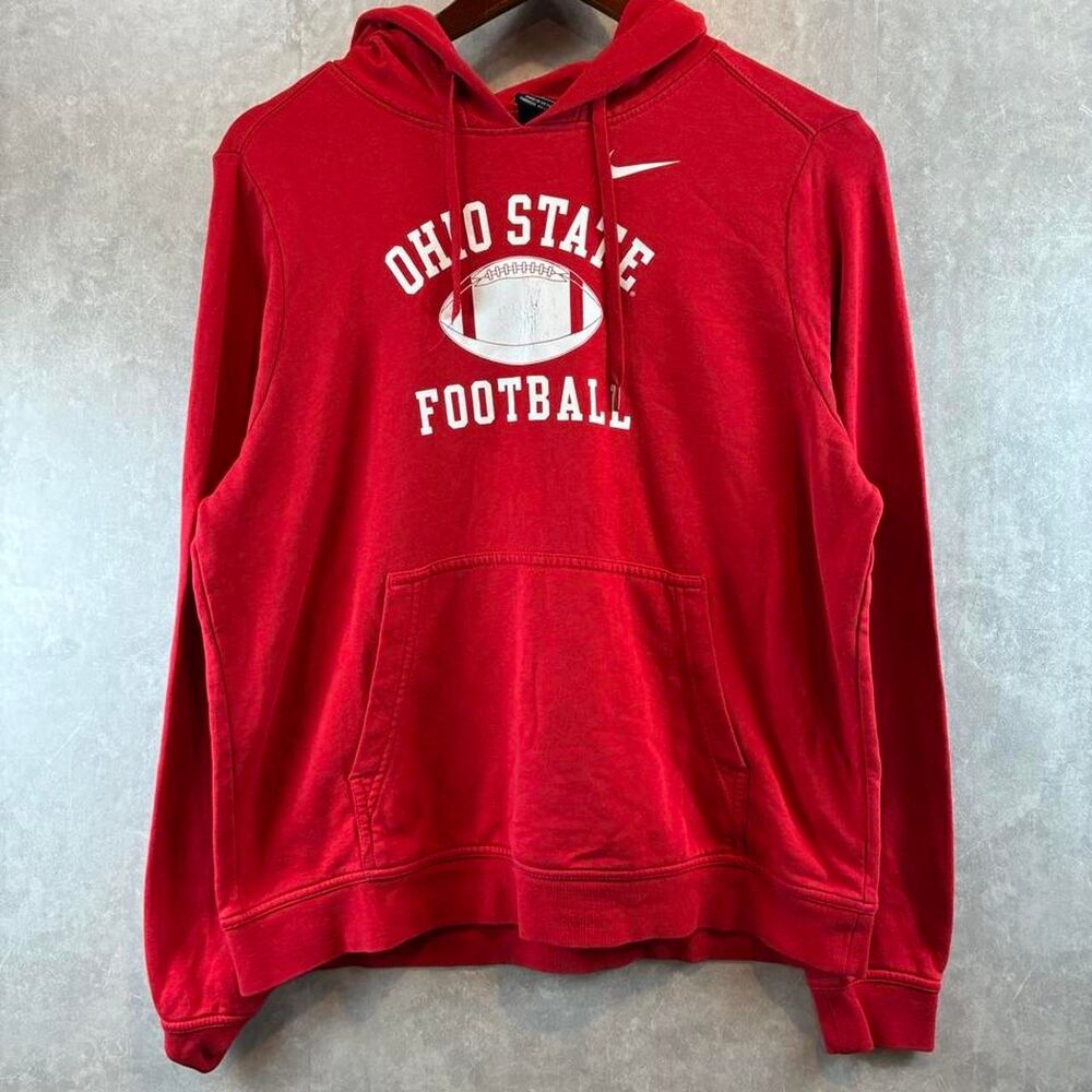 Nike Men's Red and Burgundy Hoodie